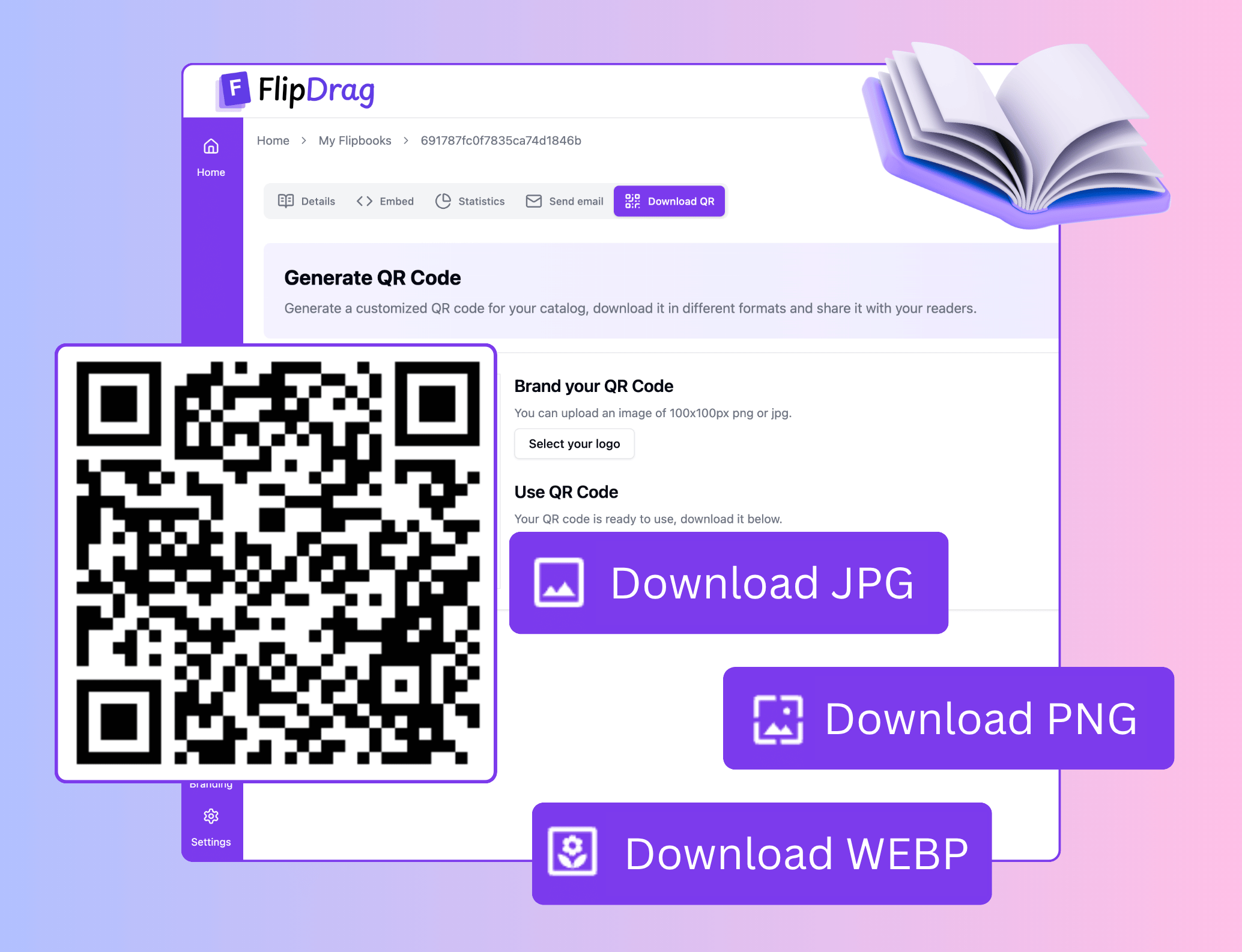 QR Code feature in FlipDrag